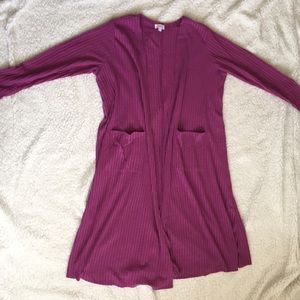 Women’s LuLaRoe long sleeved mauve duster